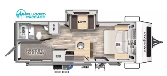 2024 FOREST RIVER NO BOUNDARIES 20.3EO, , floor-plans-day image number 0